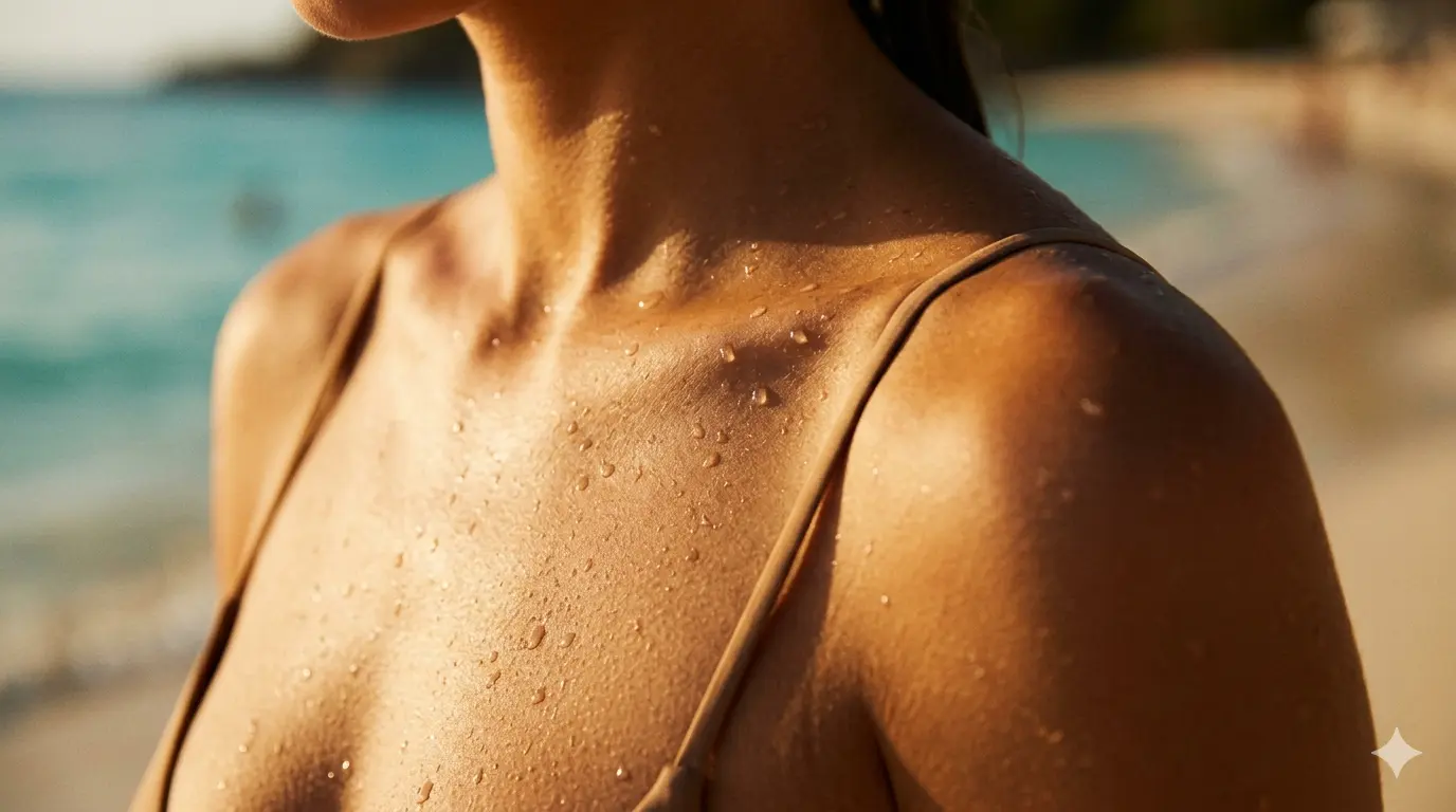 Sonnenlicht auf Haut – emotionales Hero-Bild zum Thema Sonnenschutz in der Naturkosmetik