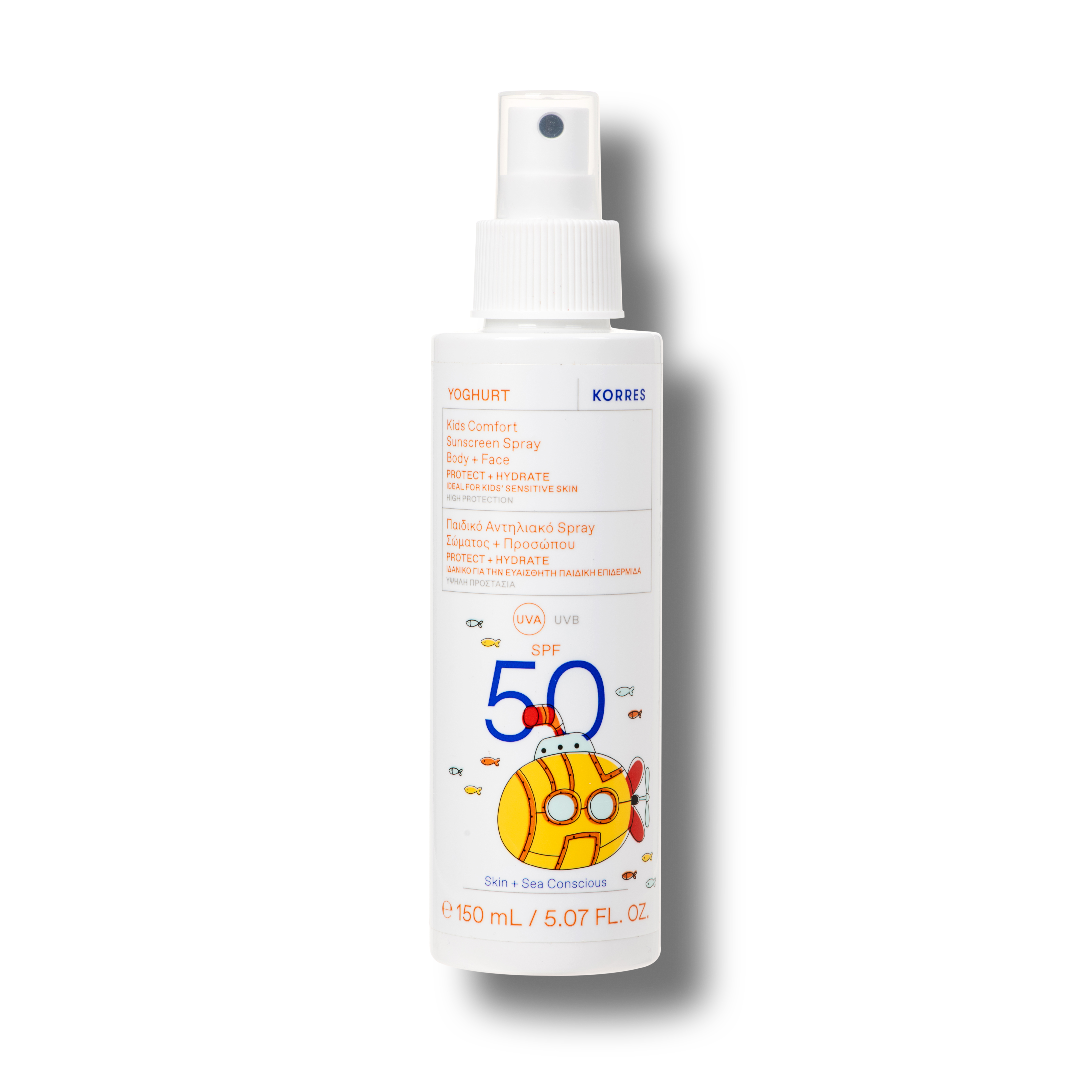 YOGHURT Komfort Sonnenschutzspray für Kinder für Gesicht & Körper SPF50 150ml