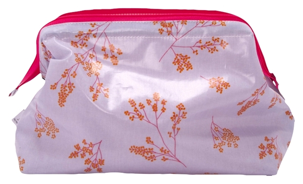 KOSMETIKTASCHE ALBERTE , hellblau/pink
