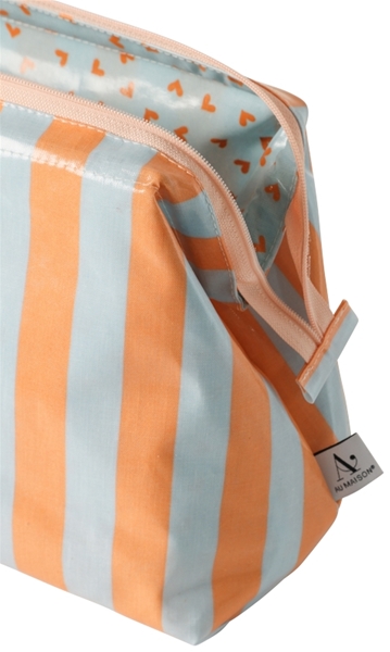 KOSMETIKTASCHE BANDS, blue/orange