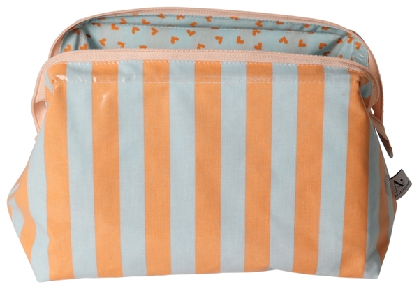 KOSMETIKTASCHE BANDS, blue/orange